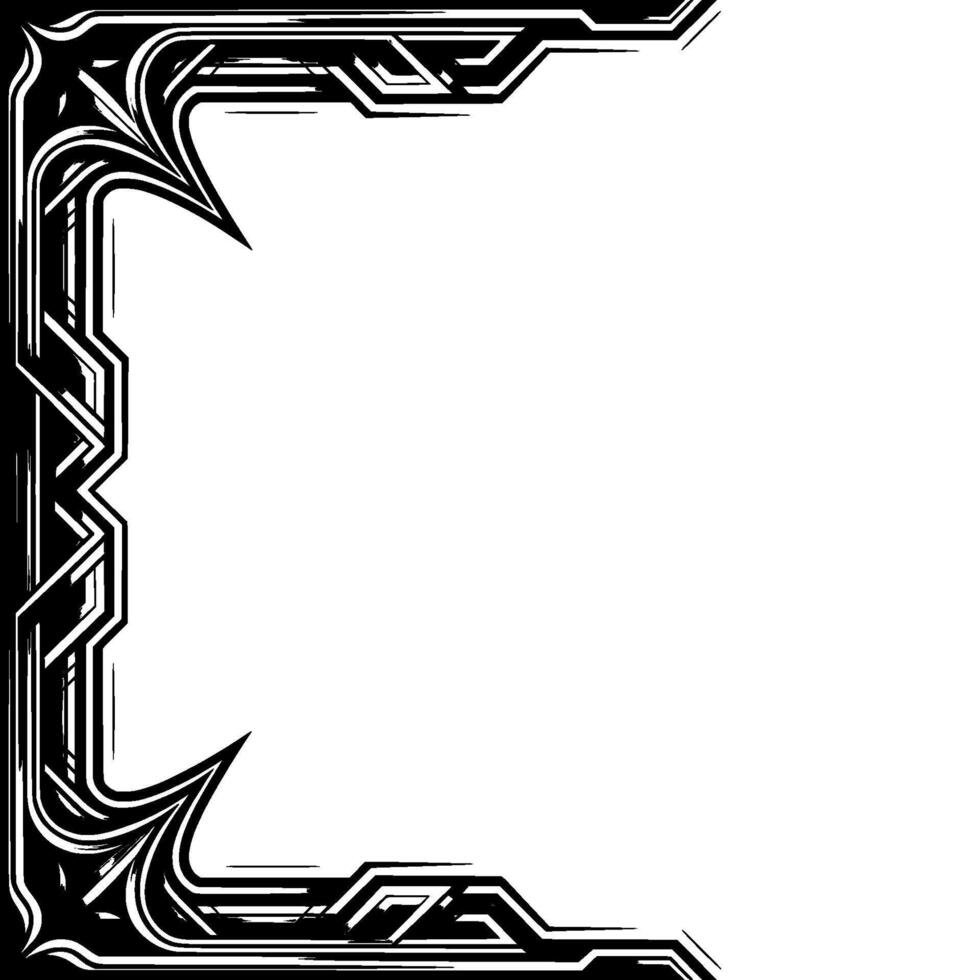 Art Deco Frame Element in Grayscale, Geometric Border vector