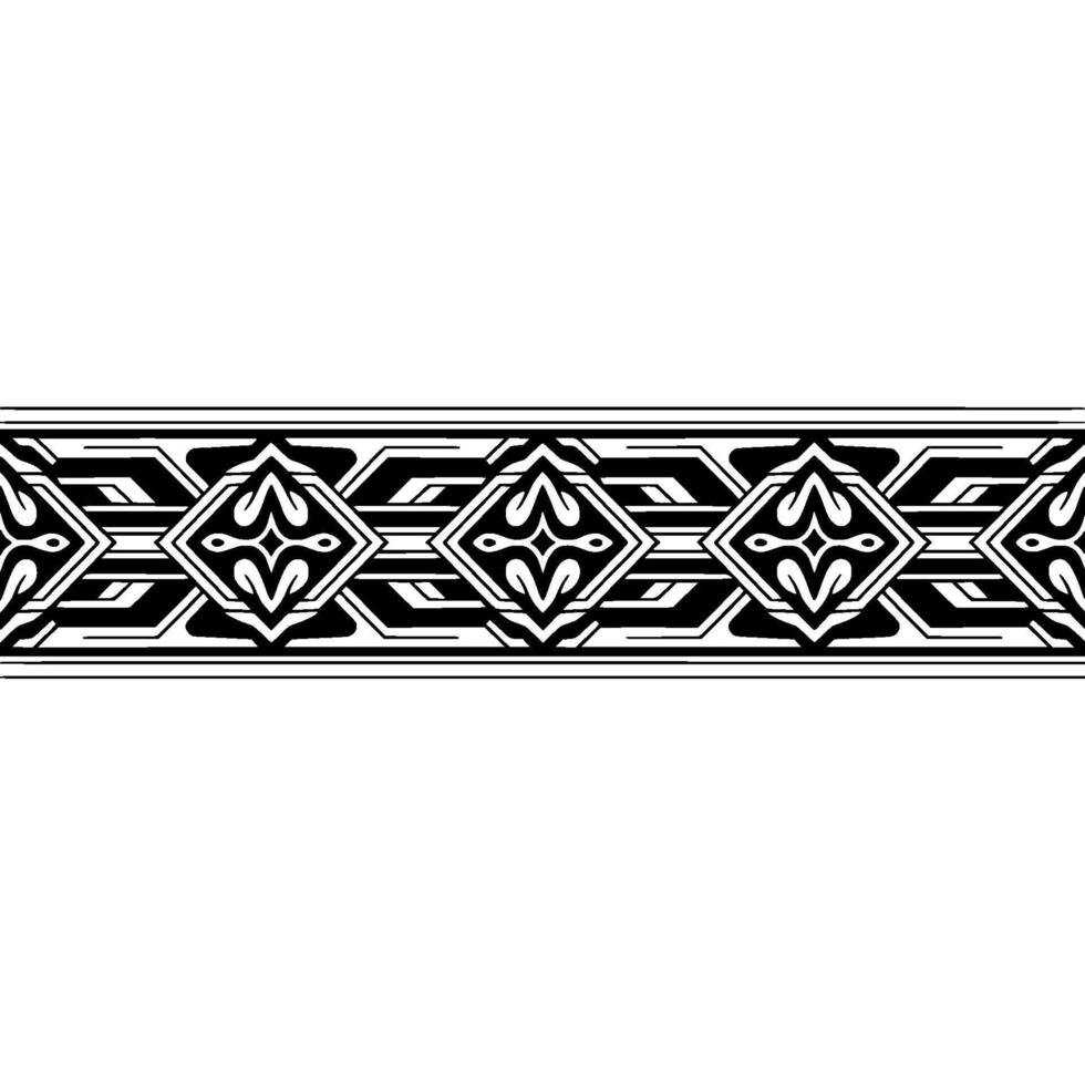 Abstract Geometric Border, Black and White Pattern on Gradient Background vector