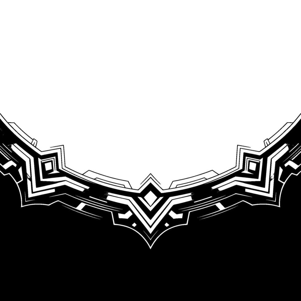 Futuristic Abstract Ornament, Geometric Black and White vector