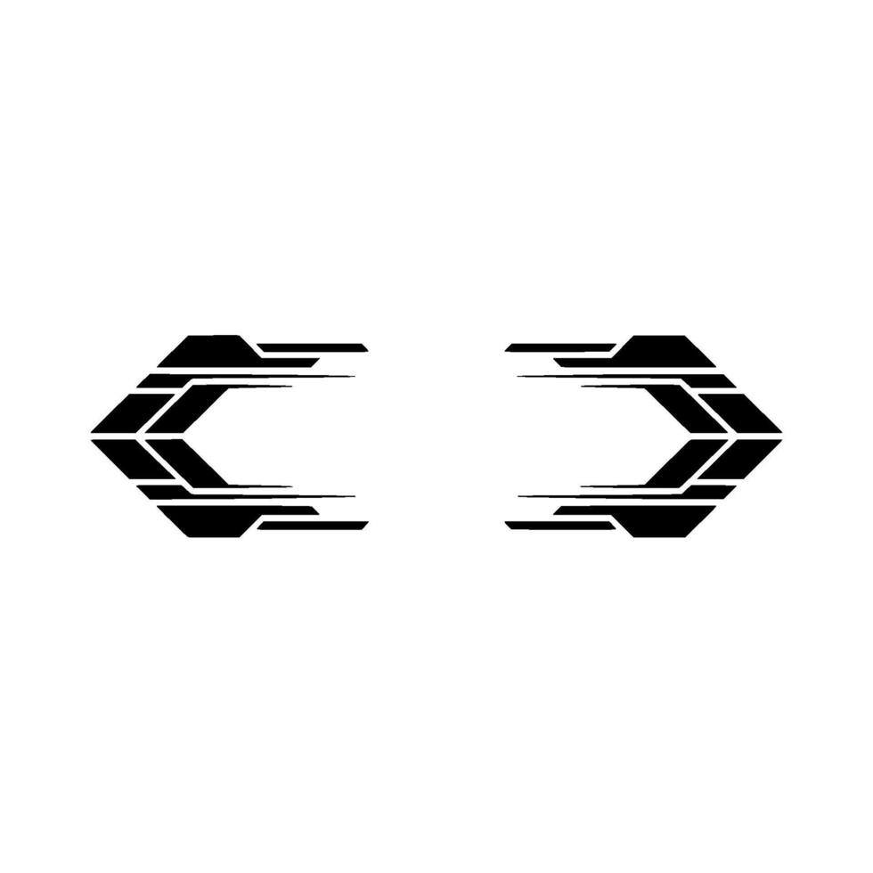 Modern Tech Arrows Black Geometric on White Background vector