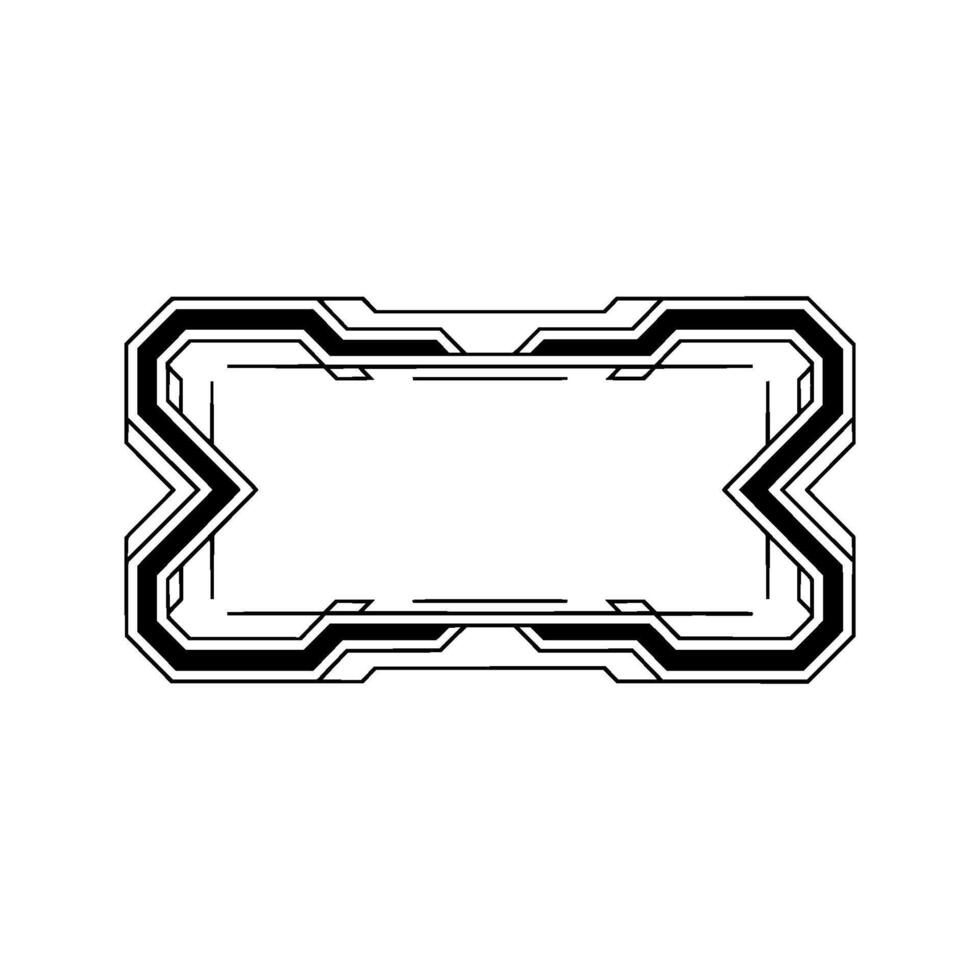 Futuristic Tech Frameborder Minimalist Geometric on White vector