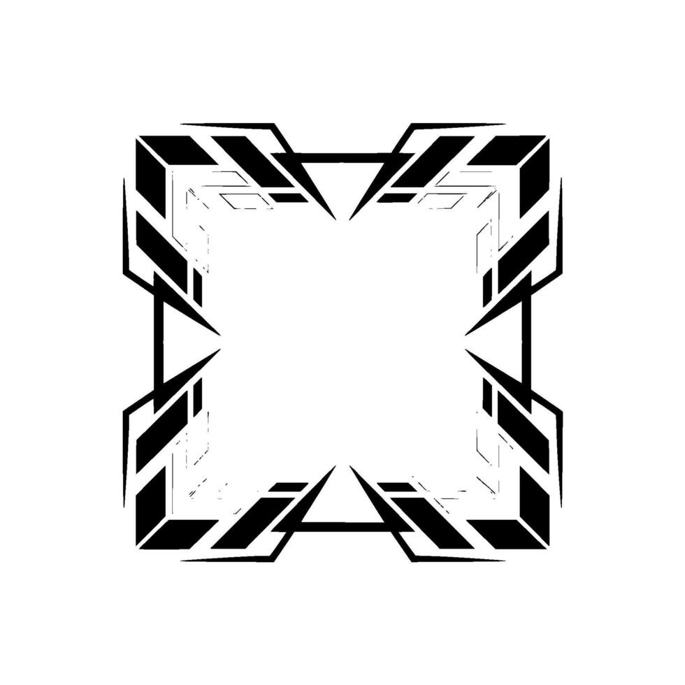 Geometric Art Deco Frame in Black, White, and Gray vector