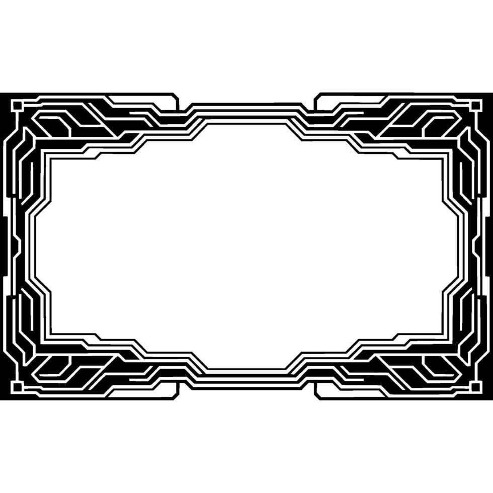 Futuristic Circuitry Border Digital Frame, Geometric , Tech Background vector