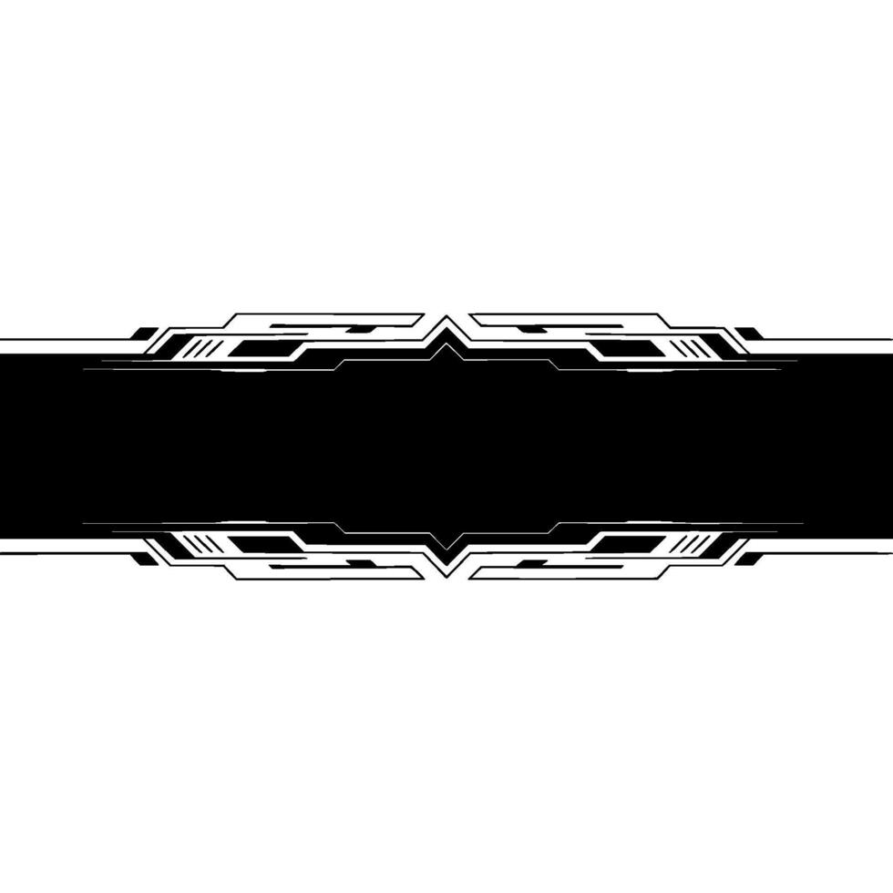 Tech Banner Futuristic Black Bar Geometric on White vector