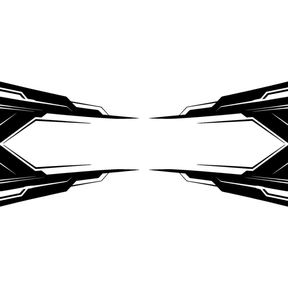 Futuristic Geometric Abstract Black and White Tech Frame vector