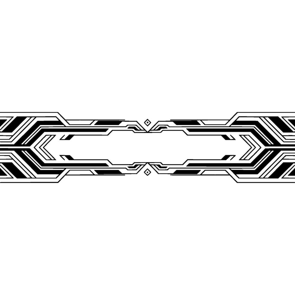 Tech Border Abstract Black Lines on White Background vector