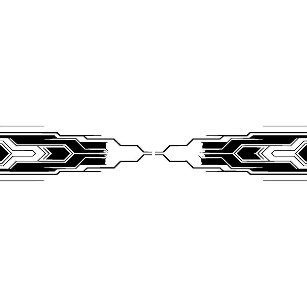 Modern Geometric Cyberpunk Background, Black and White, Tech vector