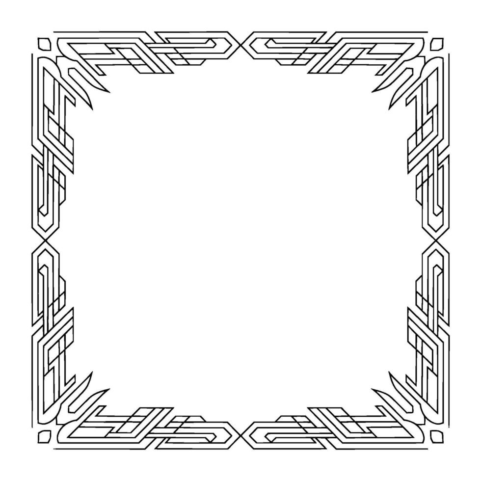 Elegant Art Deco Frame, Geometric Lines, Blank Space vector