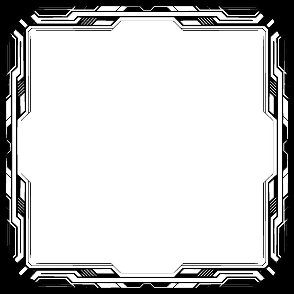 Futuristic Silver Frame With Empty Center Scifi Border vector