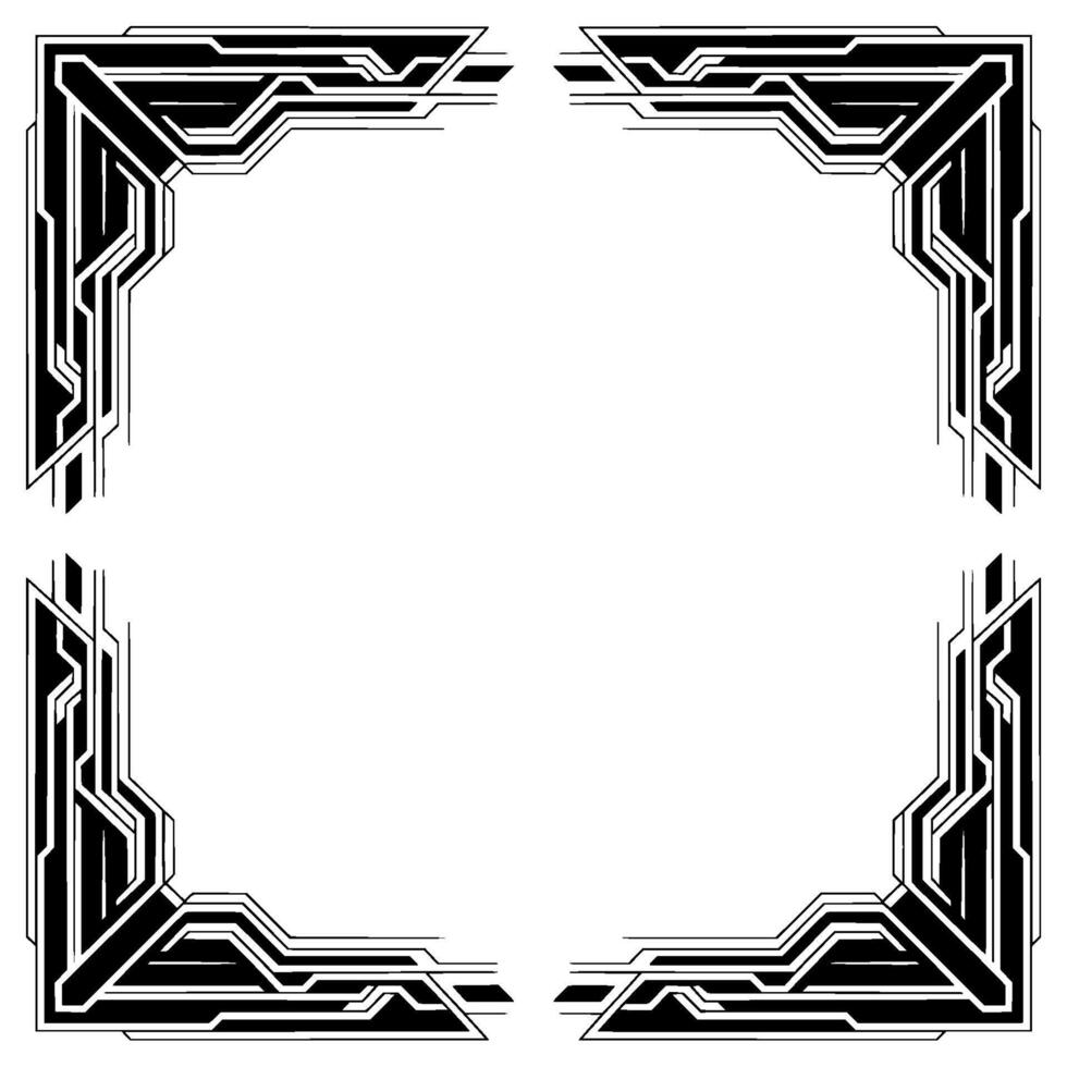 Futuristic Black and White Frame Element, Geometric vector