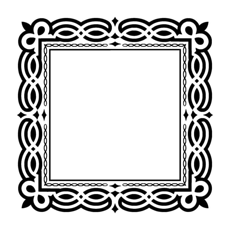 Ornamental Black White Square Frame With Celtic Knotwork vector