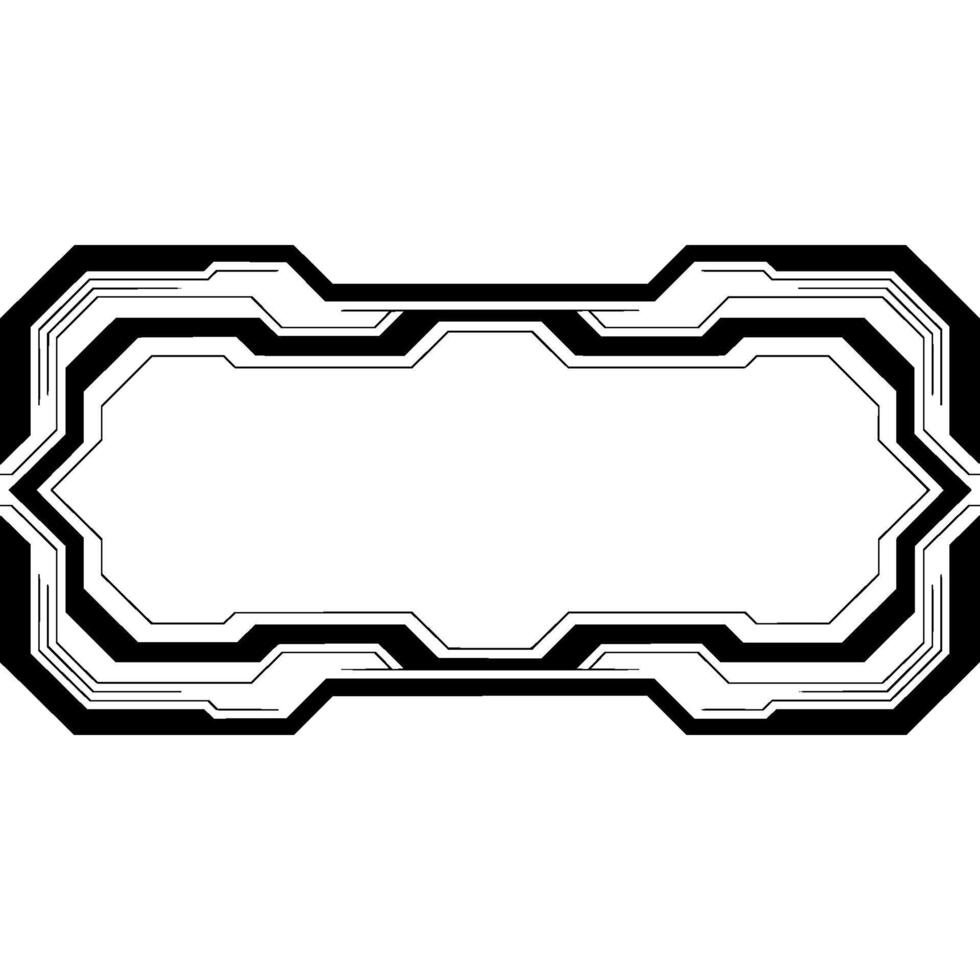 Futuristic Tech Frame With Blank Space, Minimalist on White Background vector