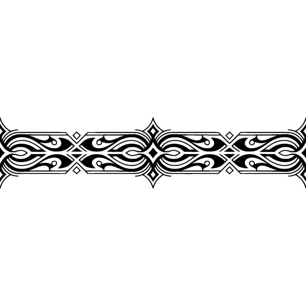 Decorative Black Pattern on White Background vector