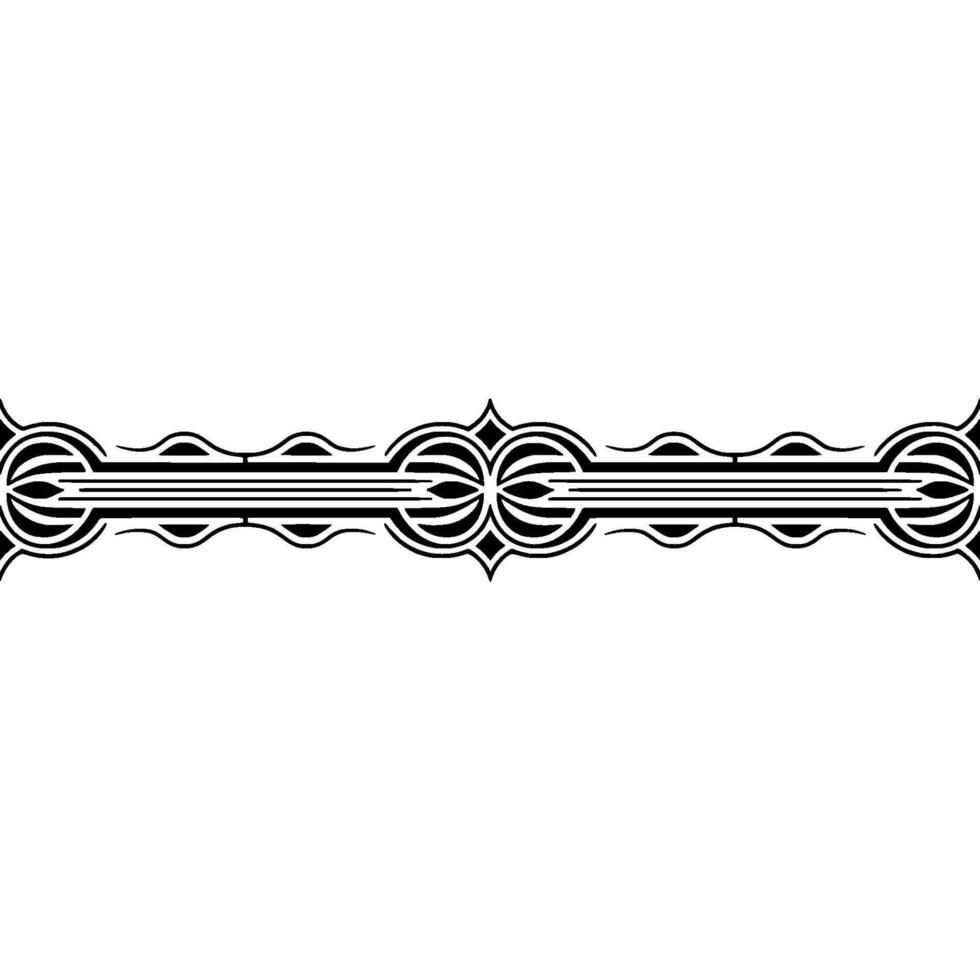 Art Deco Border Element, Black and White, Minimalist vector
