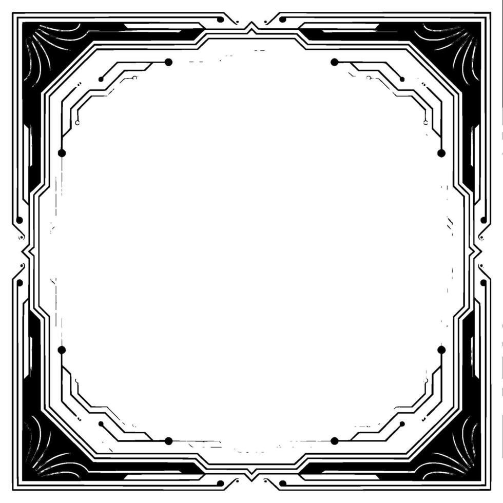 Futuristic Deco Frame Geometric Elegance, Clean Lines, Digital Aesthetic vector