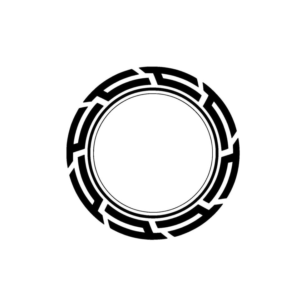 Minimalist Geometric Circle Black and White Emblem vector