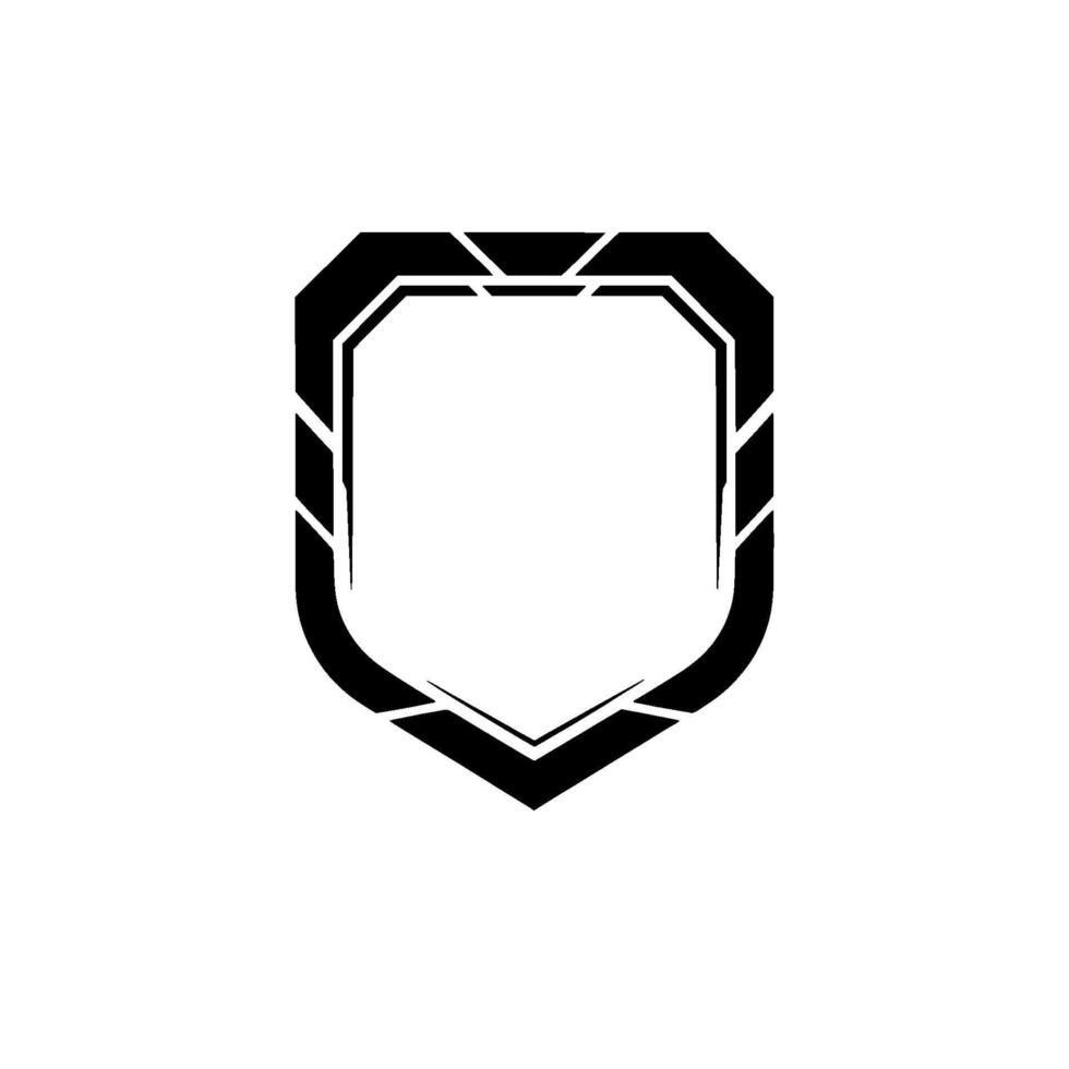 Modern Geometric Shield on Gradient Background Black White vector