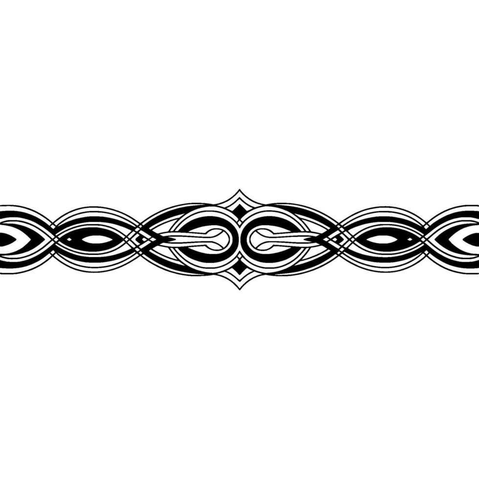 Ornamental Border Black White Geometric Pattern vector