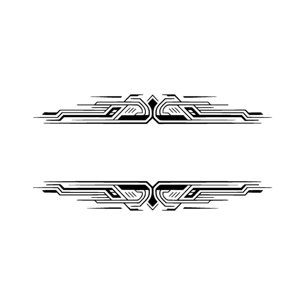 Abstract Geometric Divider in Black and White vector