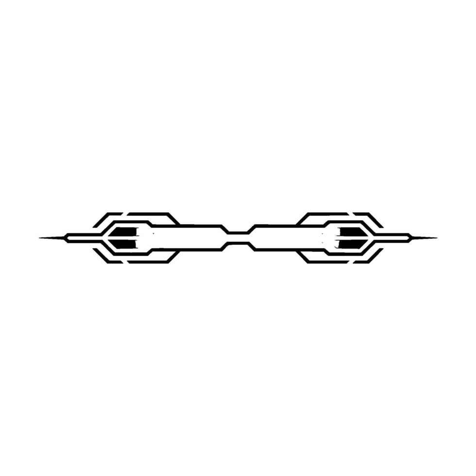 Minimalist Geometric Tech Element Line Art on White Background vector