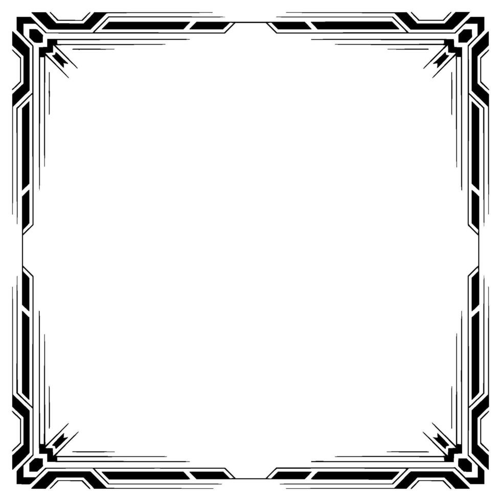 Elegant Art Deco Frame, Geometric Border, Black and White, Blank Space vector