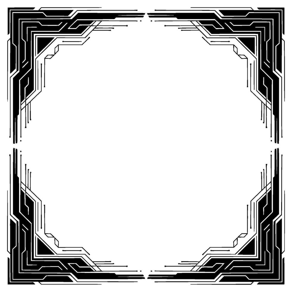Tech Frame, Futuristic Abstract , Circuit Board Border, Space for Text vector