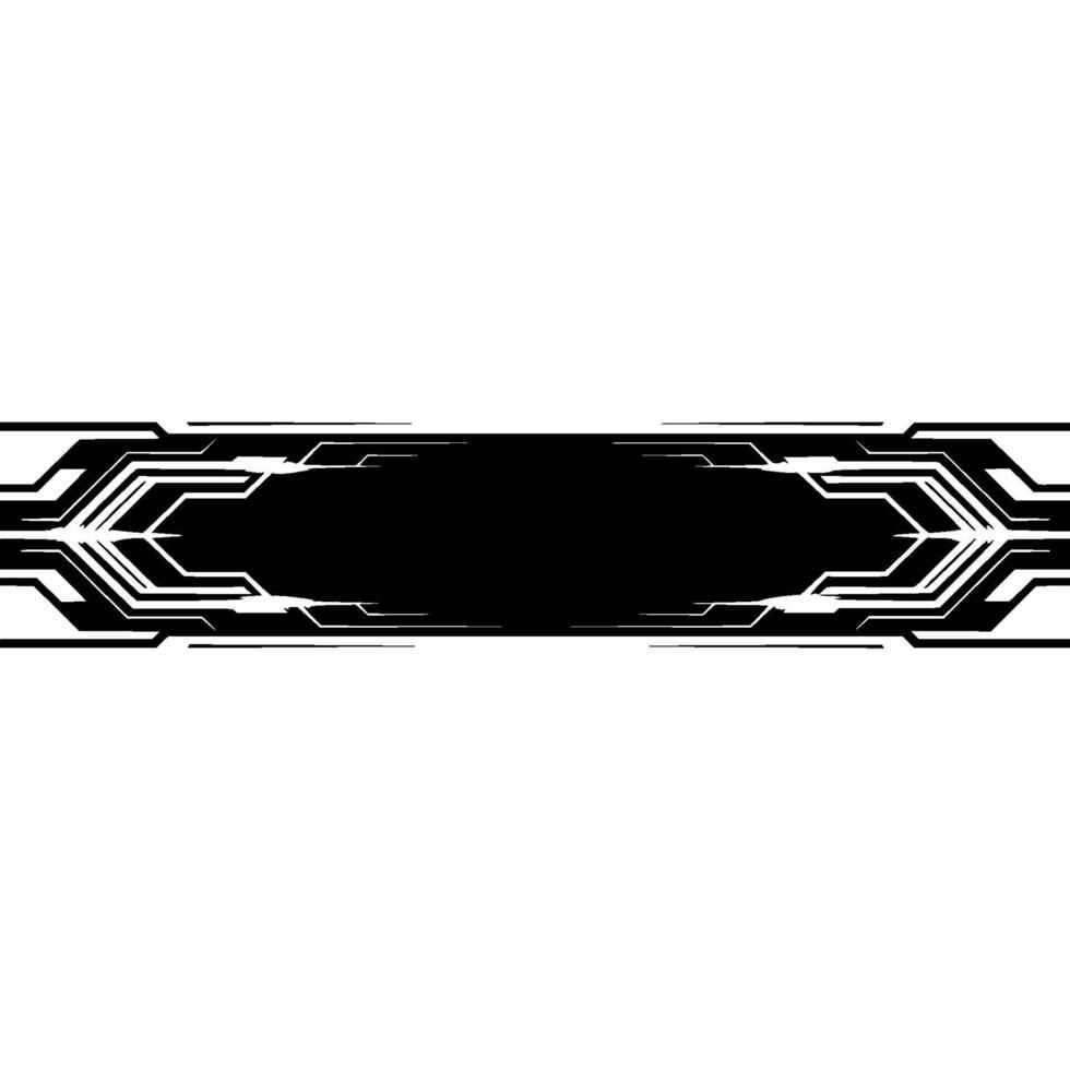 Futuristic Abstract Banner Black Rectangle With Tech Lines, White Background vector