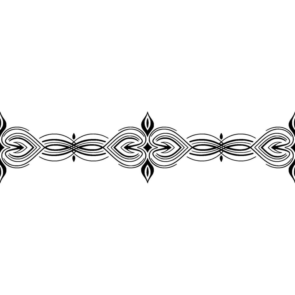 Elegant Black Ornament Border on White, Decorative Element vector