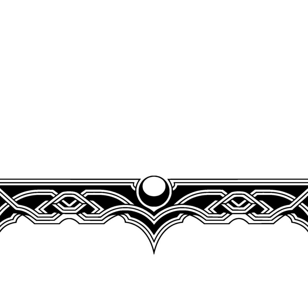 Black and White Geometric Border With Pearl Center vector