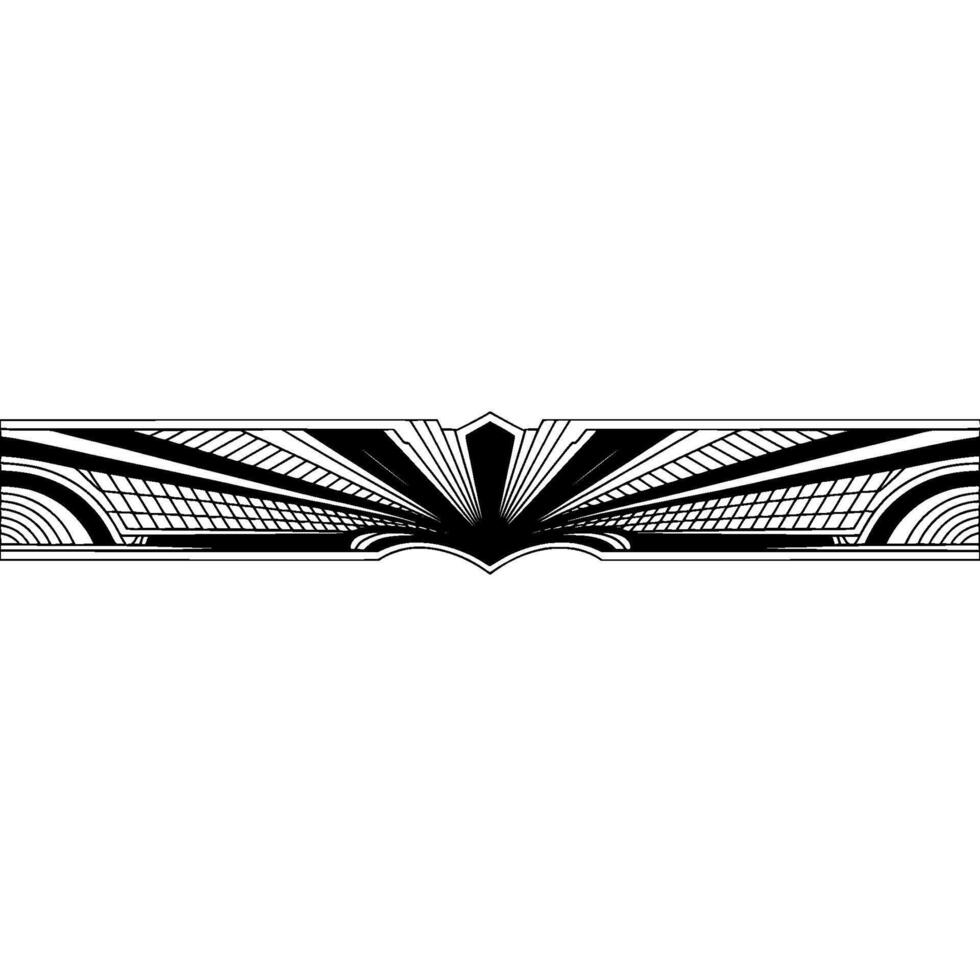 Art Deco Border, Black and White Geometric , Decorative Element vector