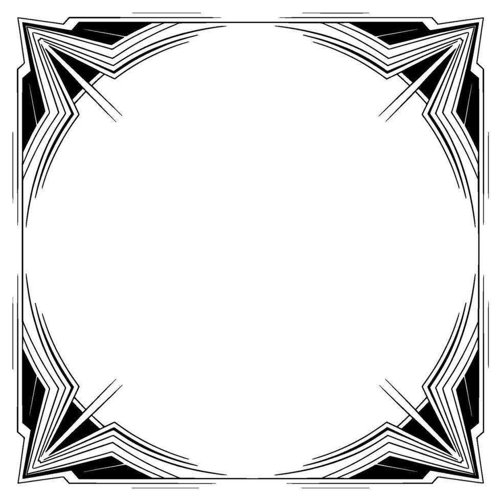Elegant Art Deco Frame, Black and White, Blank Space vector