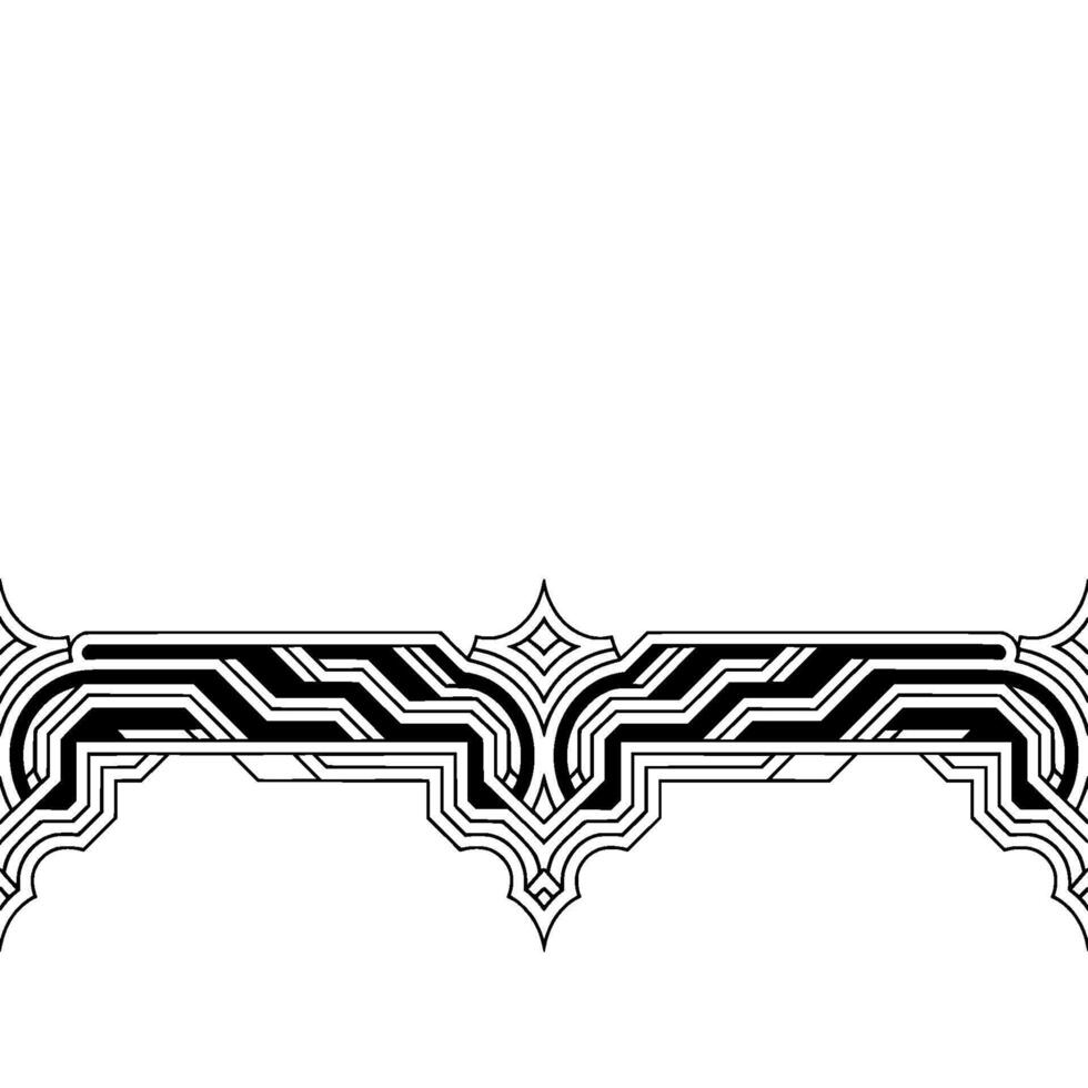 Geometric Decorative Border in Black, Gray, and White vector