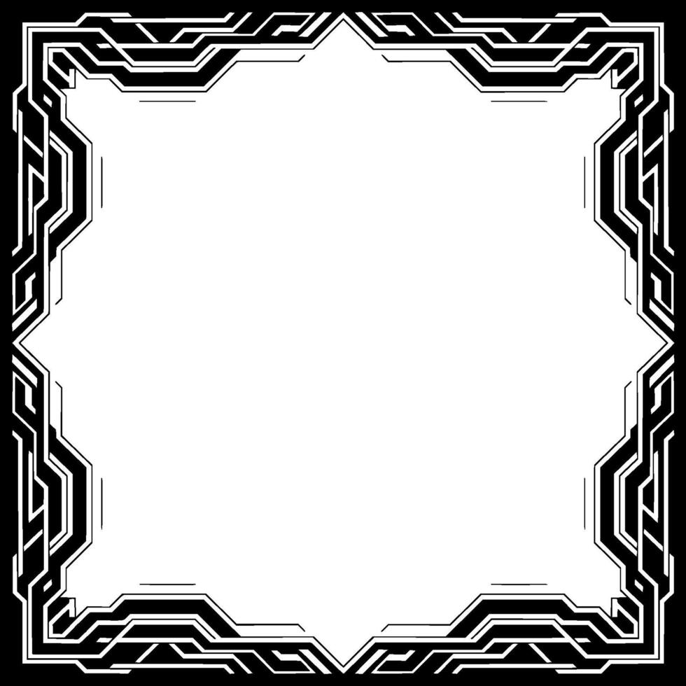 Futuristic Tech Border Frame, Digital Circuit , Blank Space vector