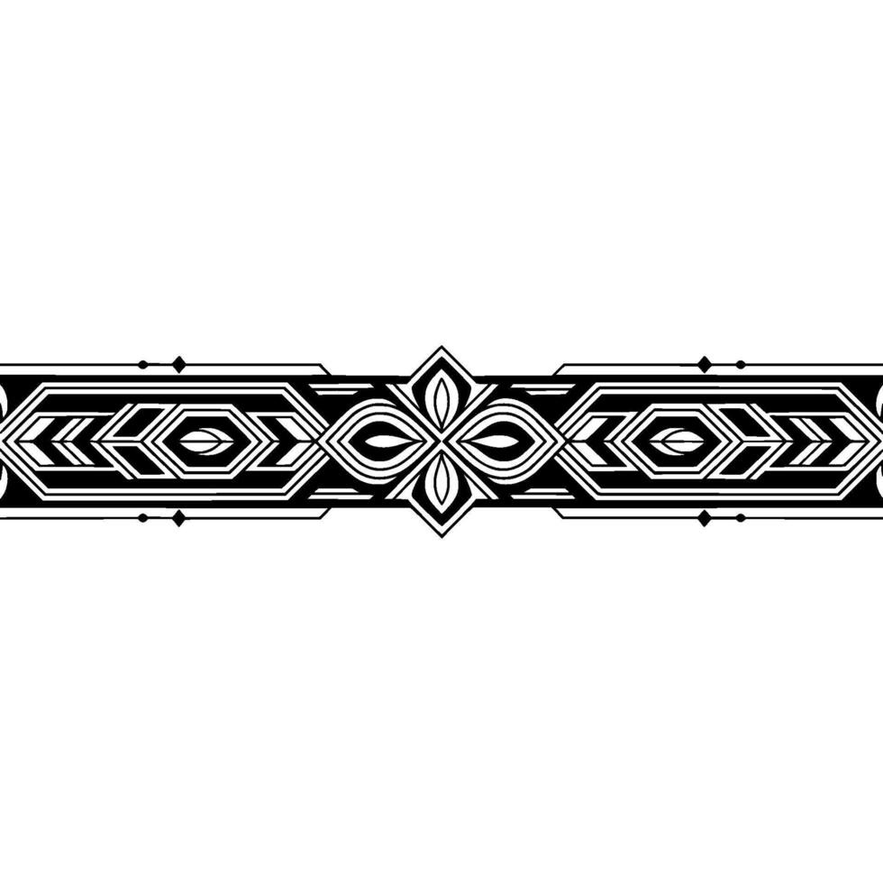 Geometric Art Deco Border Ornament in Black White vector