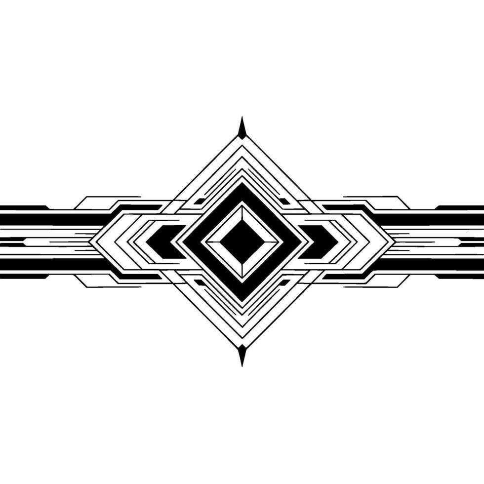 Art Deco Geometric Diamond Shape on White Background vector