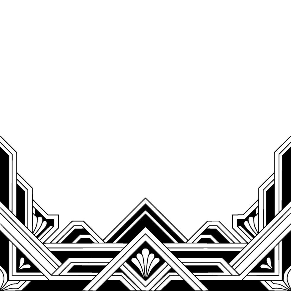 Art Deco Border Geometric in Black and White vector