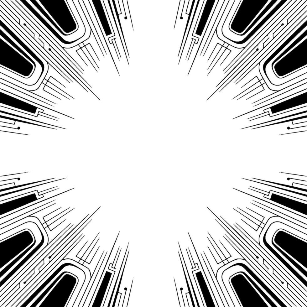 Abstract Comic Book Speed Lines With Geometric Shapes vector