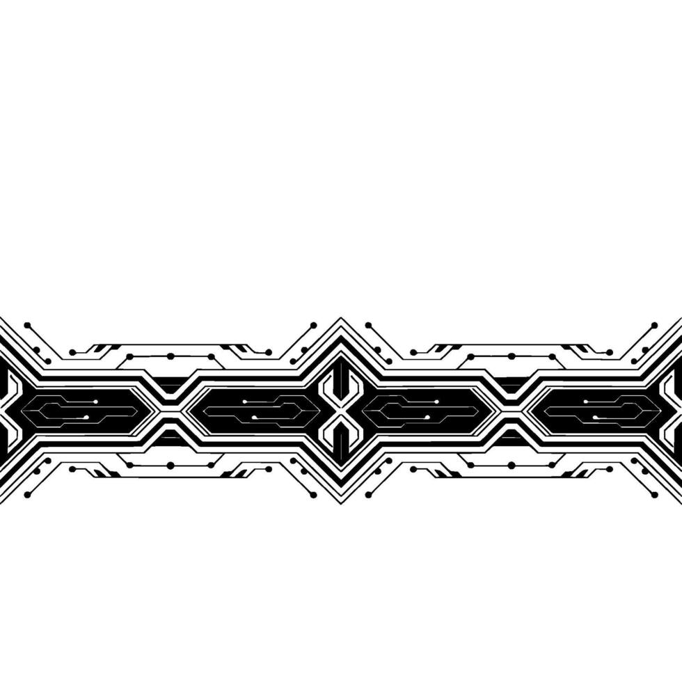 Tech Circuit Board , Black and White Abstract Element vector