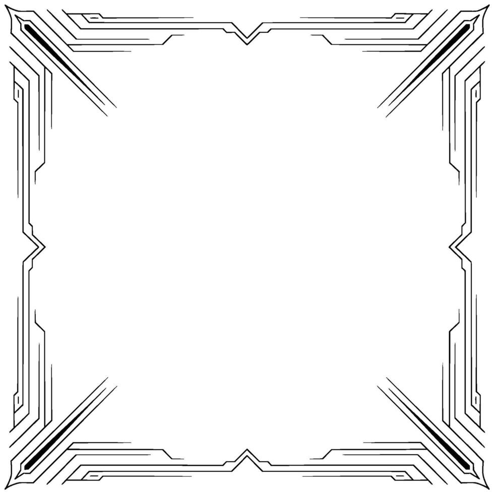Art Deco Frame, Geometric Border , Black White, Elegant vector