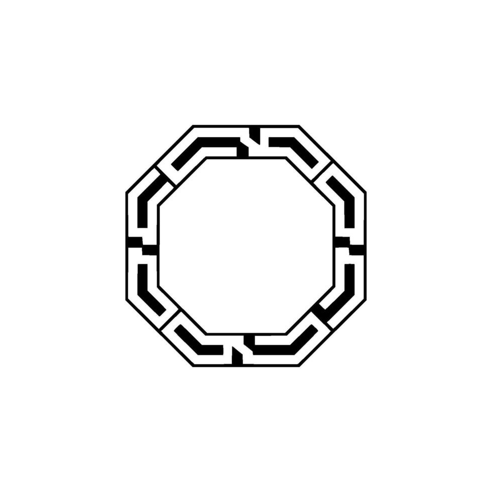 Minimalist Octagon Geometric Black and White Concept vector