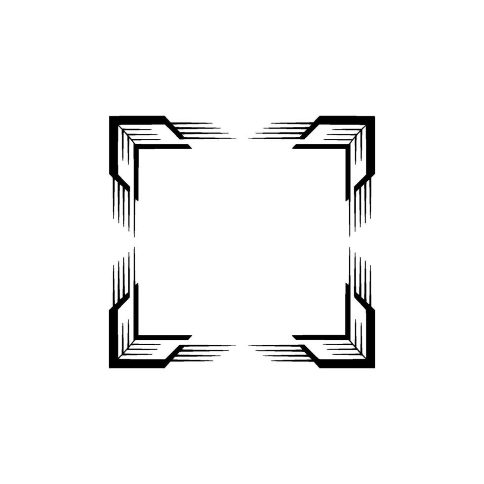 Art Deco Geometric Frame, Minimalist Black and White vector