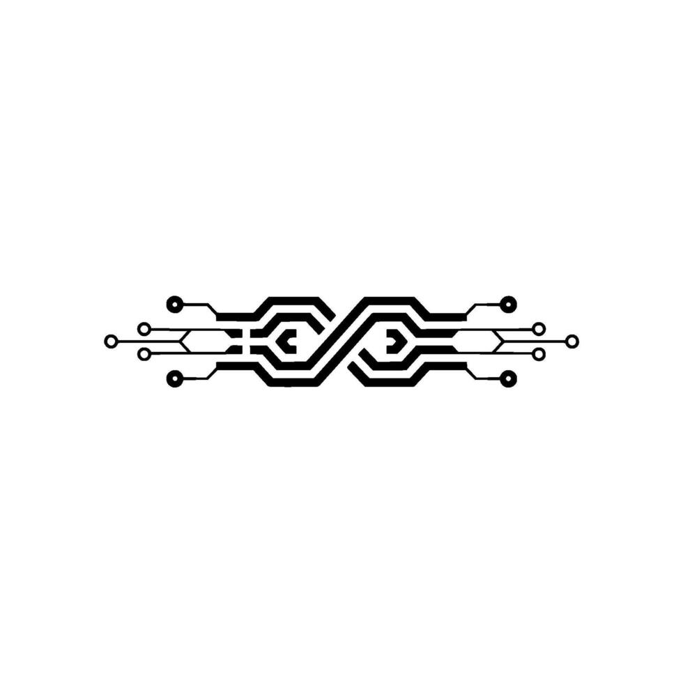 Minimalist Tech Infographic Element Circuit Board Infinity vector