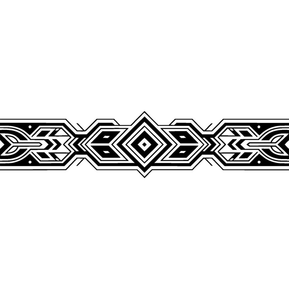 Geometric Ornament With Black Lines, Minimalist , Abstract Pattern vector