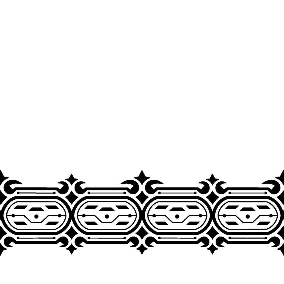 Elegant Black and White Border Geometric Pattern on White Background vector