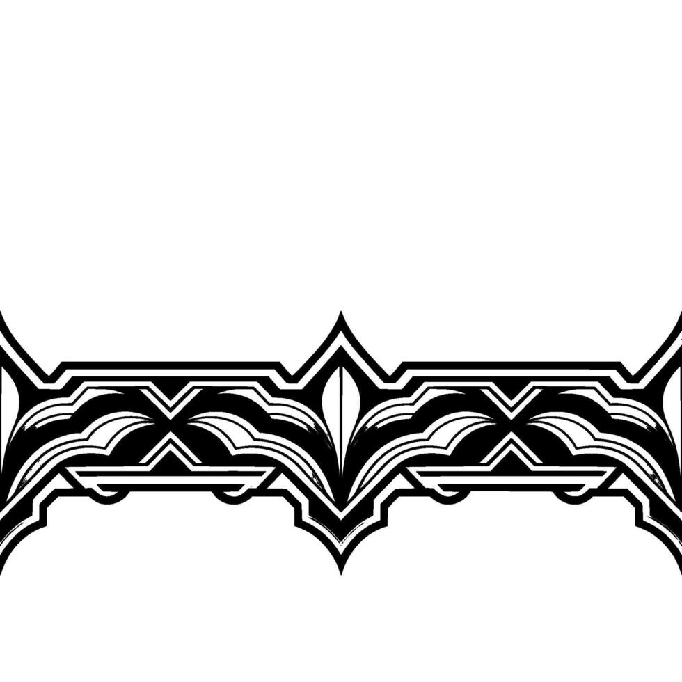 Art Deco Border in Black, White, and Silver on White Background vector