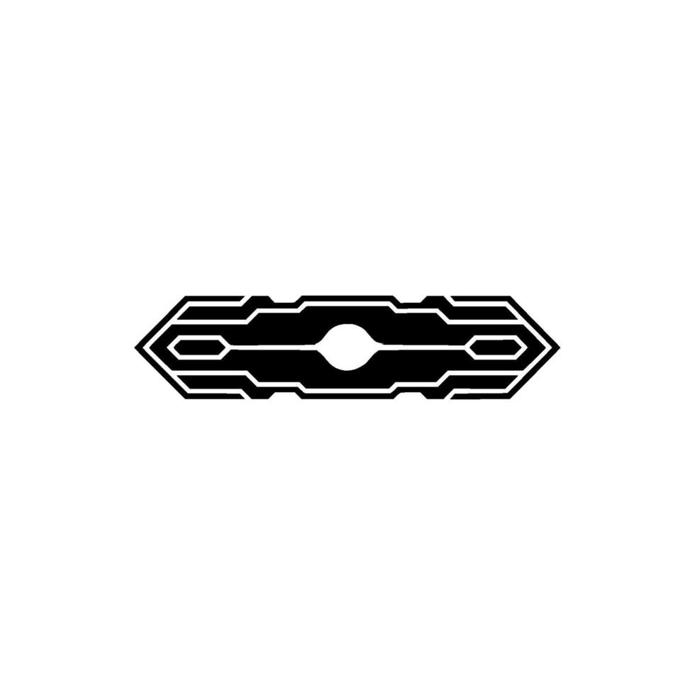 Futuristic Black Geometric Button With Glowing Orb Center vector