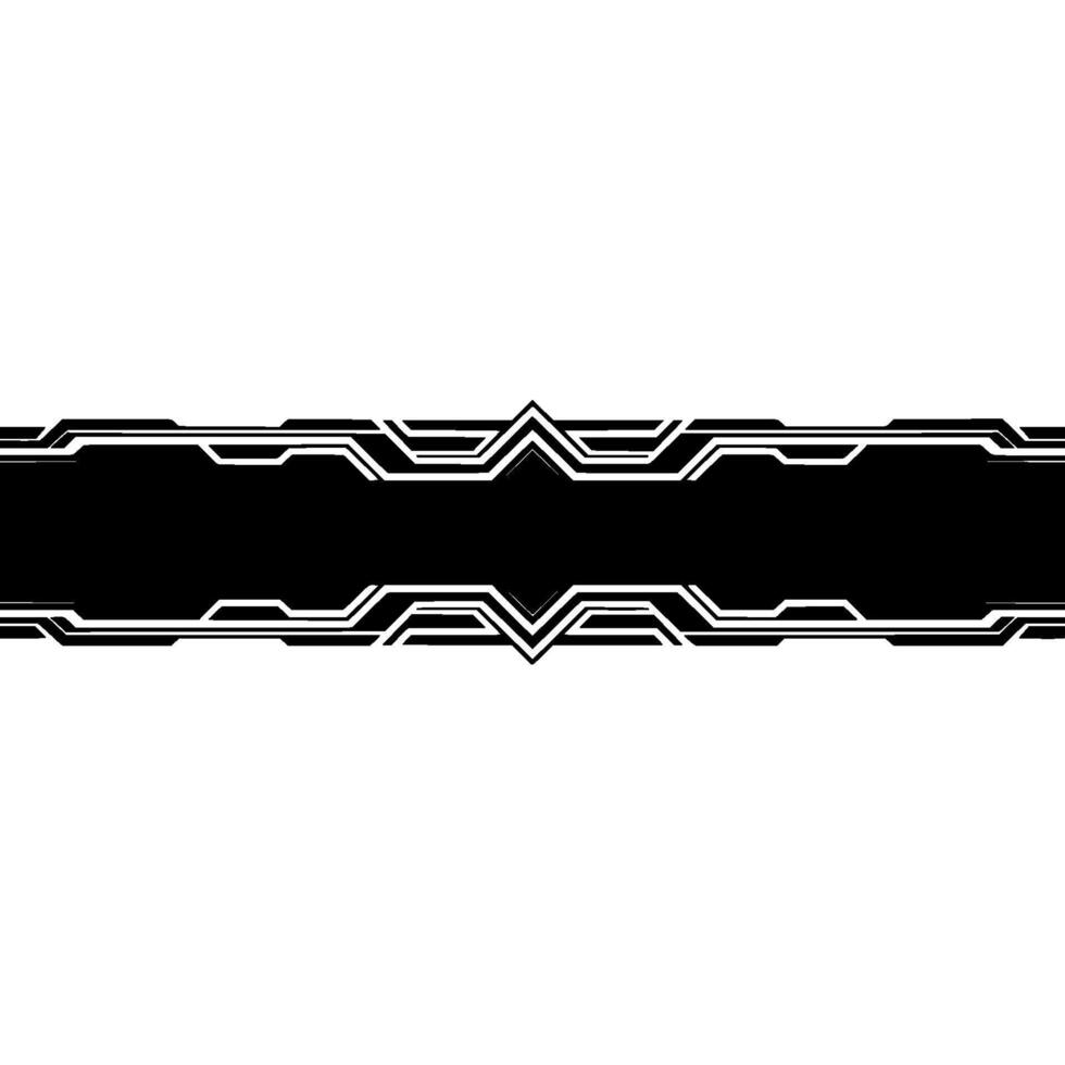 Futuristic Tech Banner Black and White Cybernetic Border vector