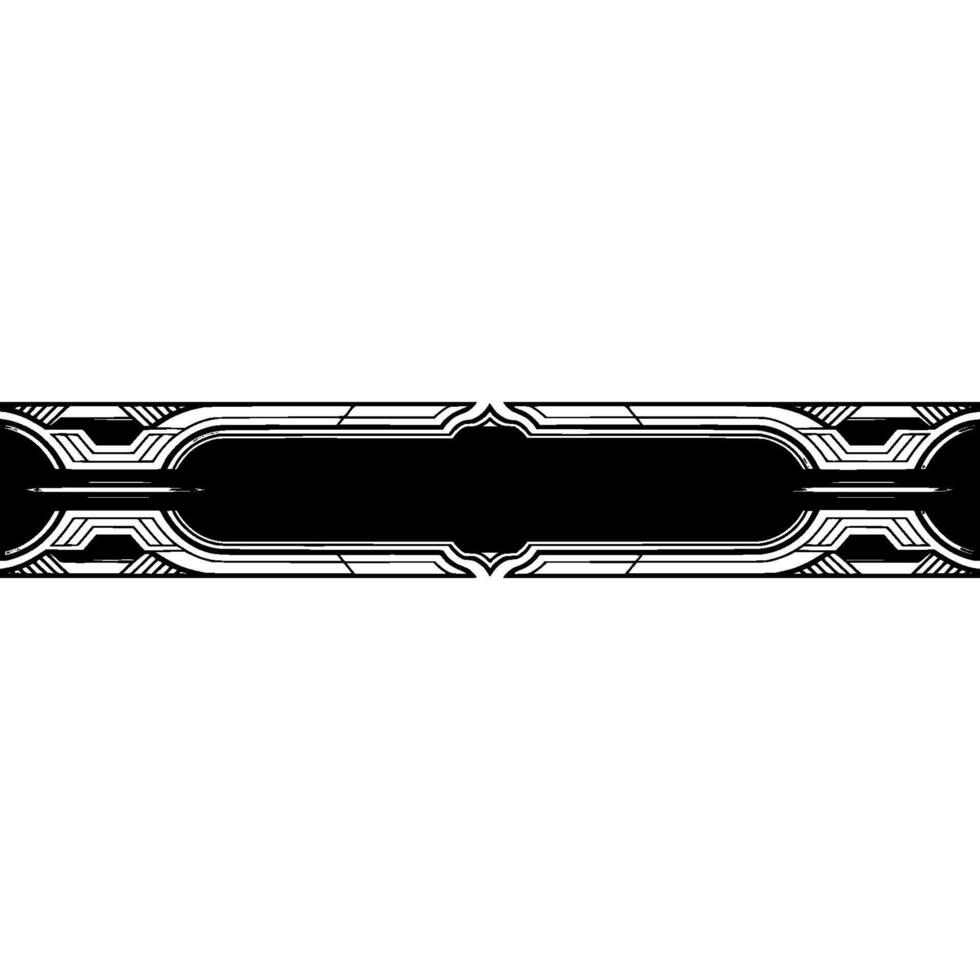 Art Deco Banner , Black and White Geometric Ornament vector