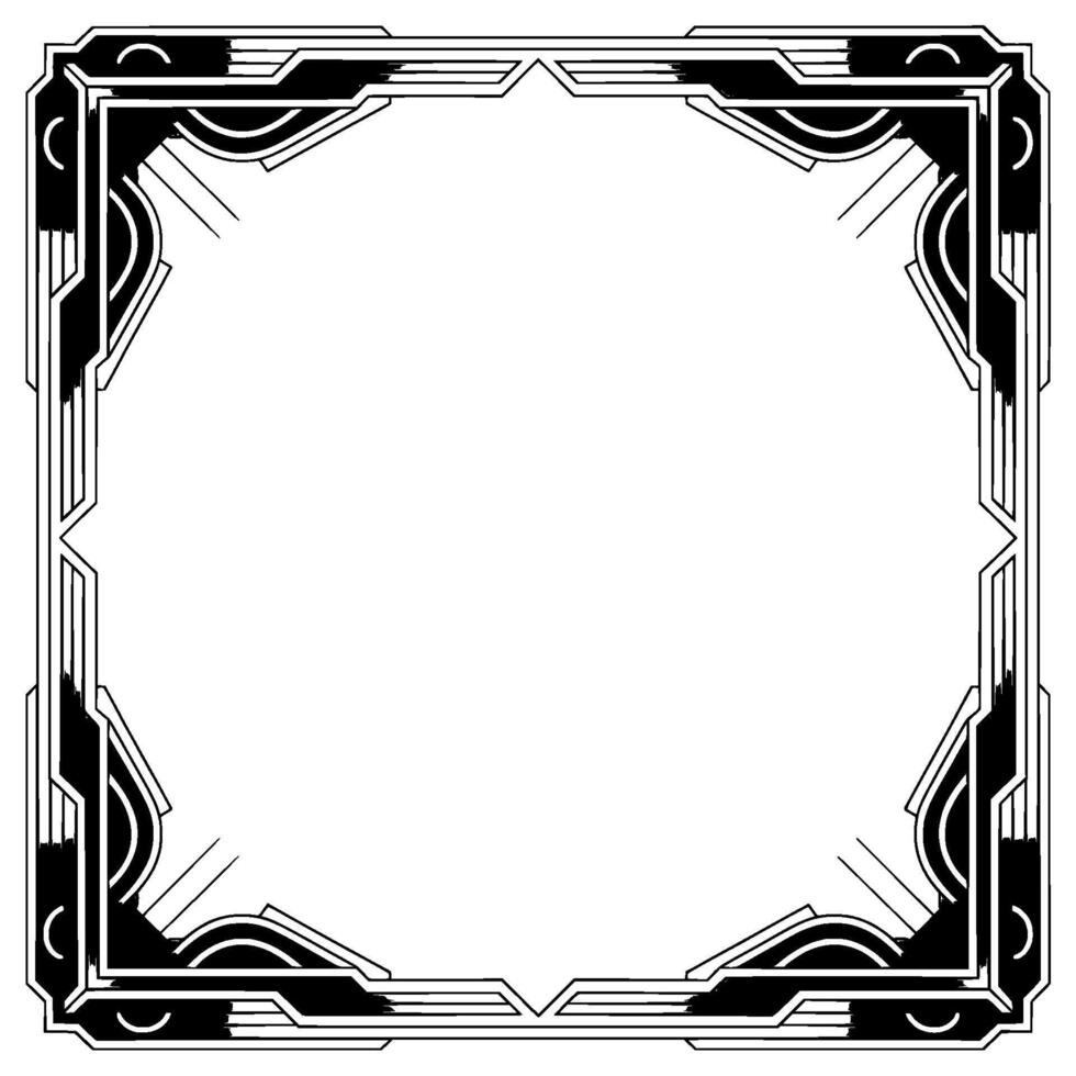 Art Deco Frame With Empty Space, Gradient and Geometric Details vector