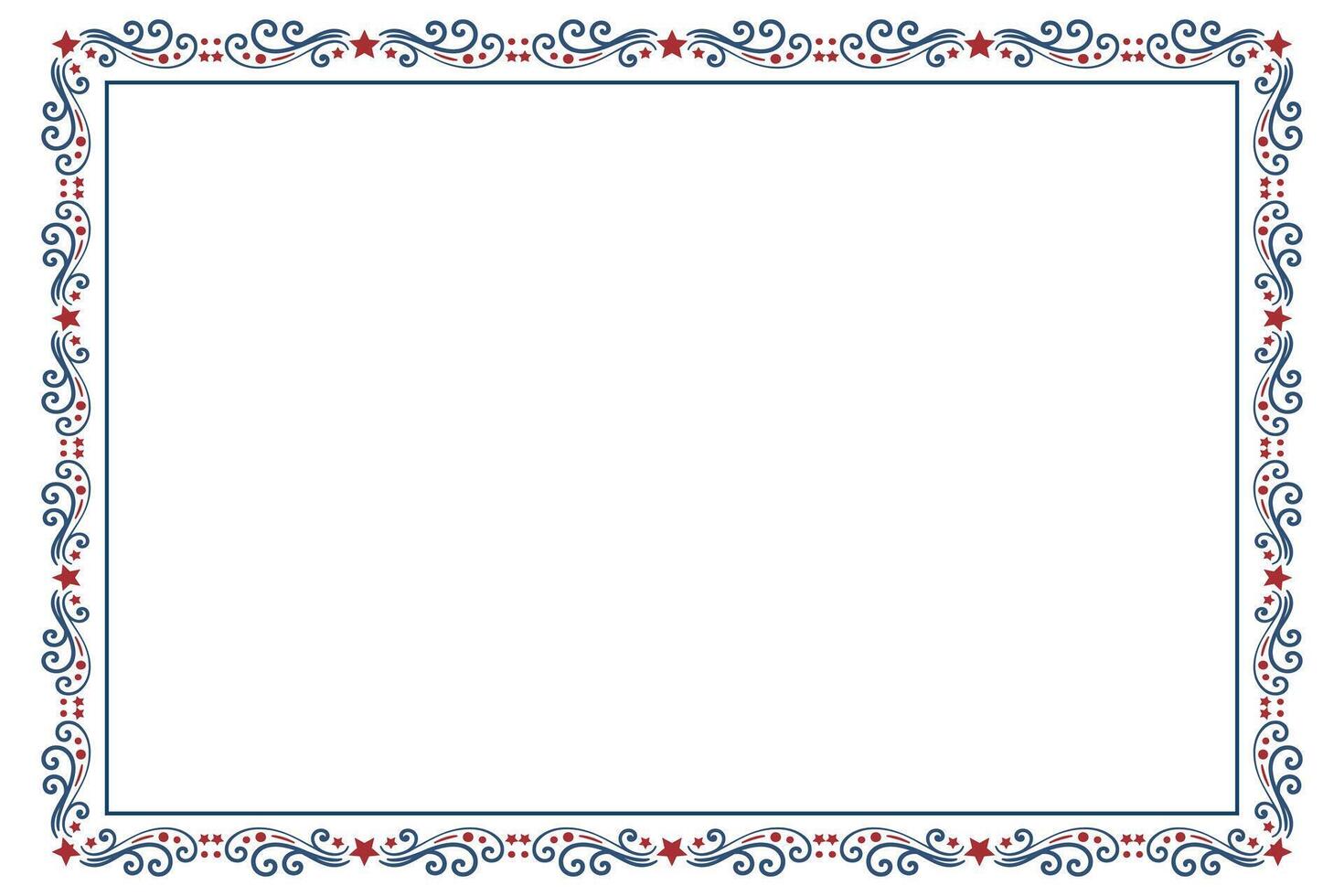 4th of July Ornate Swirl Frame vector